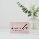 Elegante Rose Gold Nail Technician Chic Visitenkarte (Stehend Vorderseite)