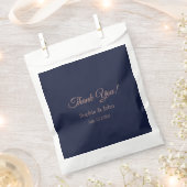 Elegante Rose Gold Navy Blue Wedding Geschenktütchen (Ausgeschnitten)
