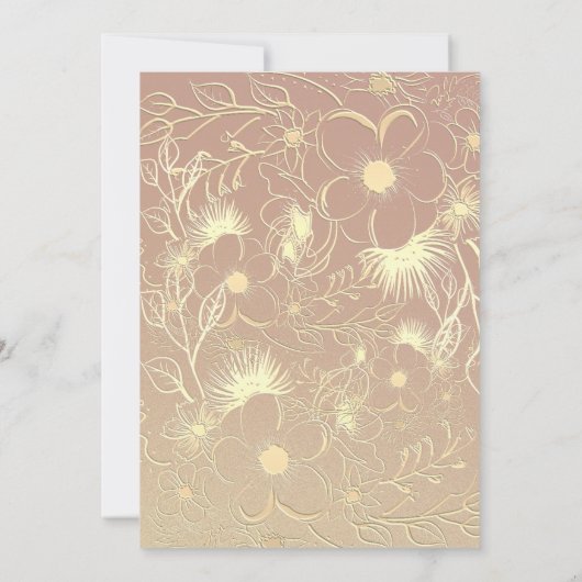 Elegante Rose Gold Navy Hochzeitsempfang Einladung (Rückseite)