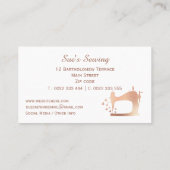 Elegante Rose Gold Navy Nähmaschine Visitenkarte (Rückseite)