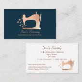 Elegante Rose Gold Navy Nähmaschine Visitenkarte (Vorne/Hinten)