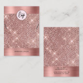Elegante Rose Gold Necklace Armband Display Card Visitenkarte (Vorne/Hinten)