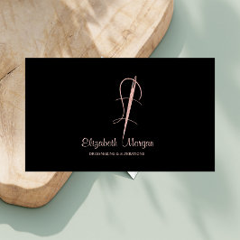 Elegante Rose Gold Needle Nähwechsel Visitenkarte