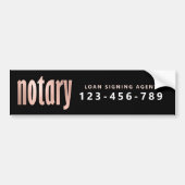Elegante Rose Gold Notary Loan Agent Autoaufkleber (Vorne)