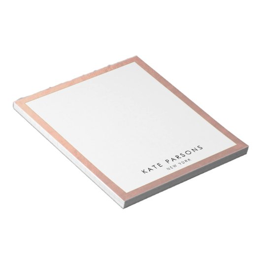 Elegante Rose Gold Notepad Notizblock (angewinkelt)