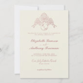 Elegante Rose Gold Orchid Foto QR Code Hochzeit Einladung (Vorderseite)
