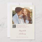 Elegante Rose Gold Orchid Foto QR Code Hochzeit Einladung (Rückseite)