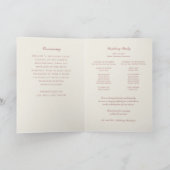 Elegante Rose Gold Orchid Monogram Wedding Zeremon Programm (Innenseite)