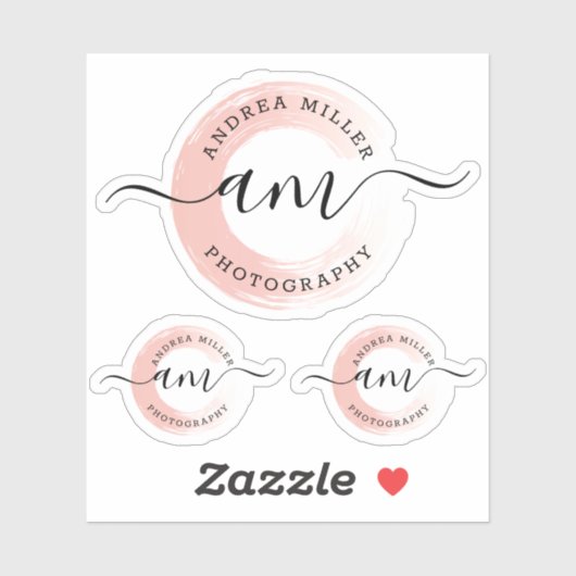 Elegante Rose Gold Paint Swash Logo Custom Decal Aufkleber (Blatt)