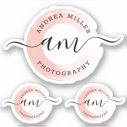 Elegante Rose Gold Paint Swash Logo Custom Decal Aufkleber (Vorderseite)