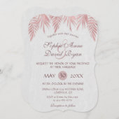 Elegante Rose Gold Palm Blätter Einladung Hochzeit (Vorne/Hinten)