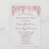 Elegante Rose Gold Palm Blätter Engagement Party Einladung (Vorne/Hinten)