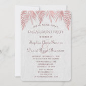 Elegante Rose Gold Palm Blätter Engagement Party Einladung (Vorderseite)