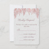 Elegante Rose Gold Palm Blätter Hochzeit RSVP Einl (Vorderseite)