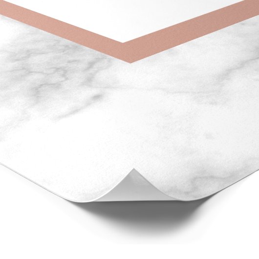 Elegante Rose Gold Palm Tree Marmor Hochzeit Willk Poster (Ecke)