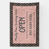 Elegante Rose Gold Paw Prints Banner (Vertikal)