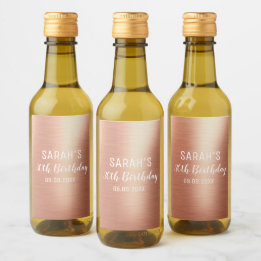 Elegante Rose Gold Personalisiertes Alter 30. Gebu Weinetikett