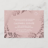 Elegante Rose Gold & Pink Hochzeitskarte Begleitkarte (Vorderseite)