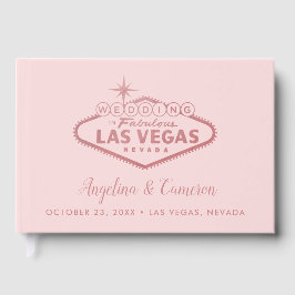 Elegante Rose Gold Pink Las Vegas Wedding Gästebuch