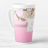 Elegante Rose Gold Pink Monogram Milchtasse (Linke Ecke)