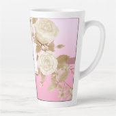 Elegante Rose Gold Pink Monogram Milchtasse (Rechts)
