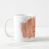 Elegante Rose Gold Pinselstrich Mit Monogramm Kaffeetasse (Links)