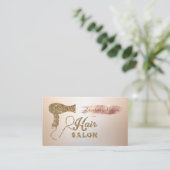 Elegante Rose Gold Pinselstrich Stroke Glitzer Haa Visitenkarte (Stehend Vorderseite)