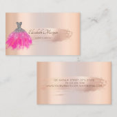 Elegante Rose Gold Pinselstrich Visitenkarte (Vorne/Hinten)