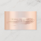 Elegante Rose Gold Pinselstrich Visitenkarte (Rückseite)