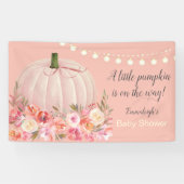 Elegante Rose Gold Pumpkin Baby Dusche Banner (Horizontal)