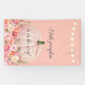 Elegante Rose Gold Pumpkin Baby Dusche Banner (Horizontal)