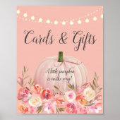 Elegante Rose Gold Pumpkin Baby Dusche Poster (Vorne)