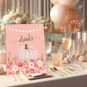 Elegante Rose Gold Pumpkin Baby Duschgetränke Poster