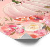 Elegante Rose Gold Pumpkin Baby Duschgetränke Poster (Ecke)