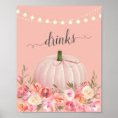 Elegante Rose Gold Pumpkin Baby Duschgetränke Poster (Vorne)