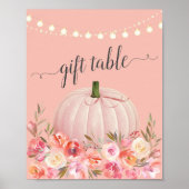 Elegante Rose Gold Pumpkin Shower Tabelle Poster (Vorne)