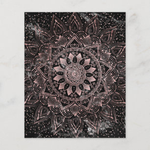 Elegante Rose Gold Punkte Mandala Marmor  Flyer