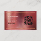 Elegante Rose Gold QR Code Makeup Hair Beauty Foto Visitenkarte (Rückseite)