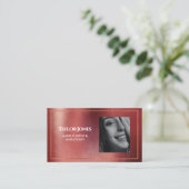 Elegante Rose Gold QR Code Makeup Hair Beauty Foto Visitenkarte (Stehend Vorderseite)