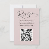 Elegante Rose Gold QR Code UAWG Wedding RSVP Karte (Vorderseite)