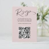 Elegante Rose Gold QR Code UAWG Wedding RSVP Karte (Stehend Vorderseite)