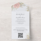 Elegante Rose Gold QR Code Website All In One Einladung (Innen Boden)