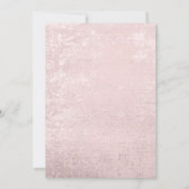 Elegante Rose Gold Quinceñera Kleid Einladung (Rückseite)