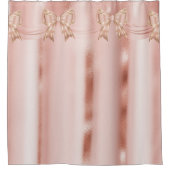 Elegante Rose Gold Ribbon Border Duschvorhang (Vorderseite)