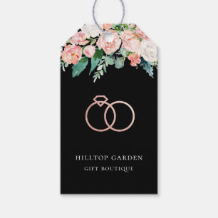 Elegante Rose Gold Rings Floral Price Tags Geschenkanhänger