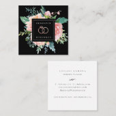 Elegante Rose Gold Rings Quadratische Visitenkarte (Vorne/Hinten)