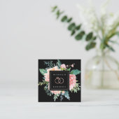 Elegante Rose Gold Rings Quadratische Visitenkarte (Stehend Vorderseite)