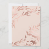 Elegante Rose Gold Rosa Blütenblätter Sweet 16 Einladung (Rückseite)