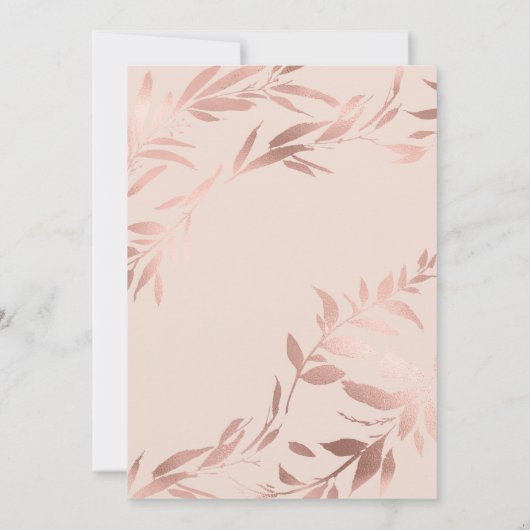 Elegante Rose Gold Rosa Blütenblätter Sweet 16 Einladung (Rückseite)