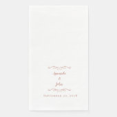 Elegante Rose Gold Rosa Feierliche Hochzeitsempfeh Serviette (Vorderseite)
